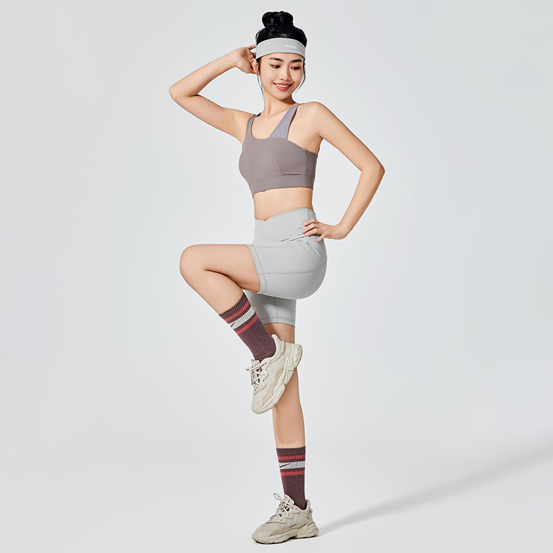 Women's Gray Plain Dyeing Sports Shorts Set to Revolutionize Activewear Trends